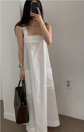 Taffy Lange mouwloze jurken met vierkante hals in effen kleuren