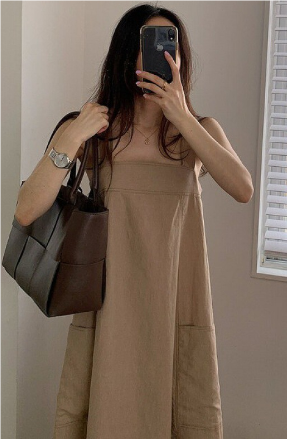 Taffy Lange mouwloze jurken met vierkante hals in effen kleuren