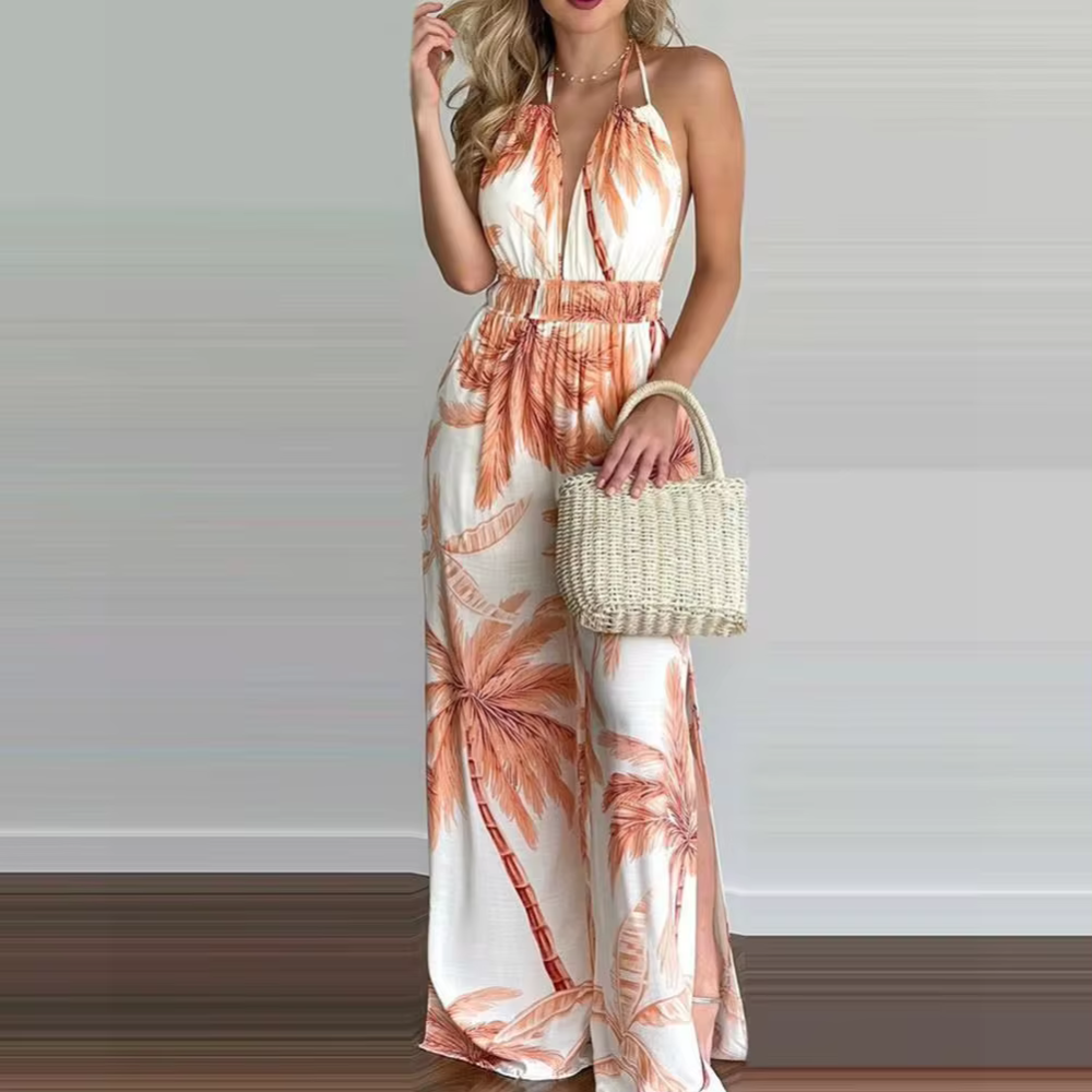 Tatiana - Elegante Halter Bloemen Jumpsuit