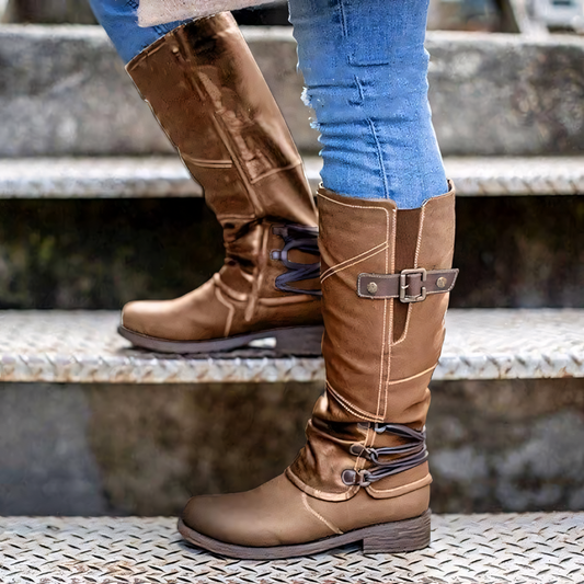 Qualina | Dames Leren Laarzen voor Herfst & Winter