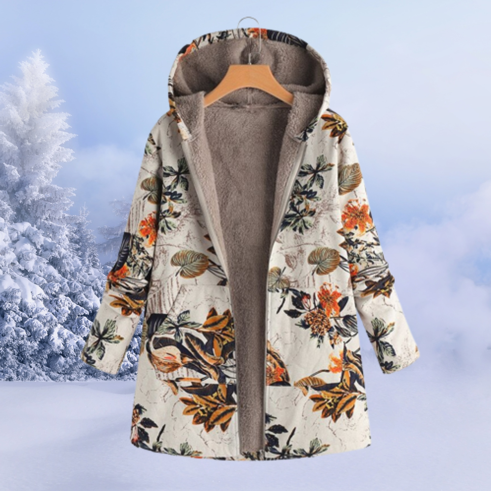 Modieus dames bloemen herfst en winter jas