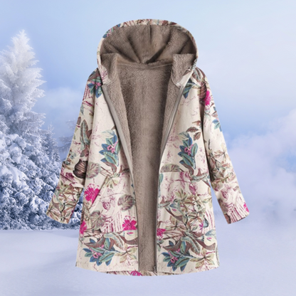 Modieus dames bloemen herfst en winter jas