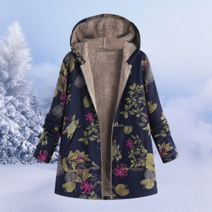 Modieus dames bloemen herfst en winter jas