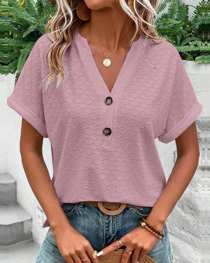 Chelsea - Effen Kleuren V-hals Top