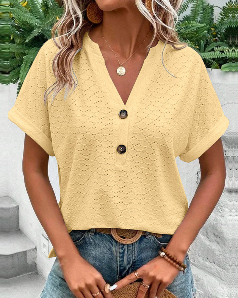 Chelsea - Effen Kleuren V-hals Top