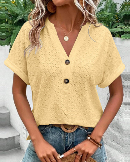 Chelsea - Effen Kleuren V-hals Top