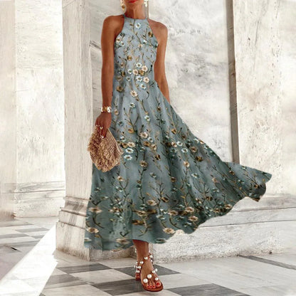 Vera Mouwloze maxi jurk met halter