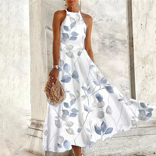 Vera Mouwloze maxi jurk met halter