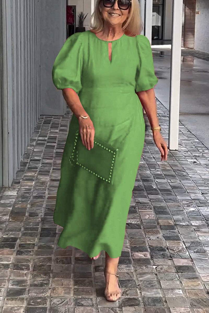 Verity Effen jurk van katoen en linnen