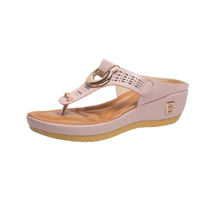 ADELAIDE | Leren Wedge Sandalen