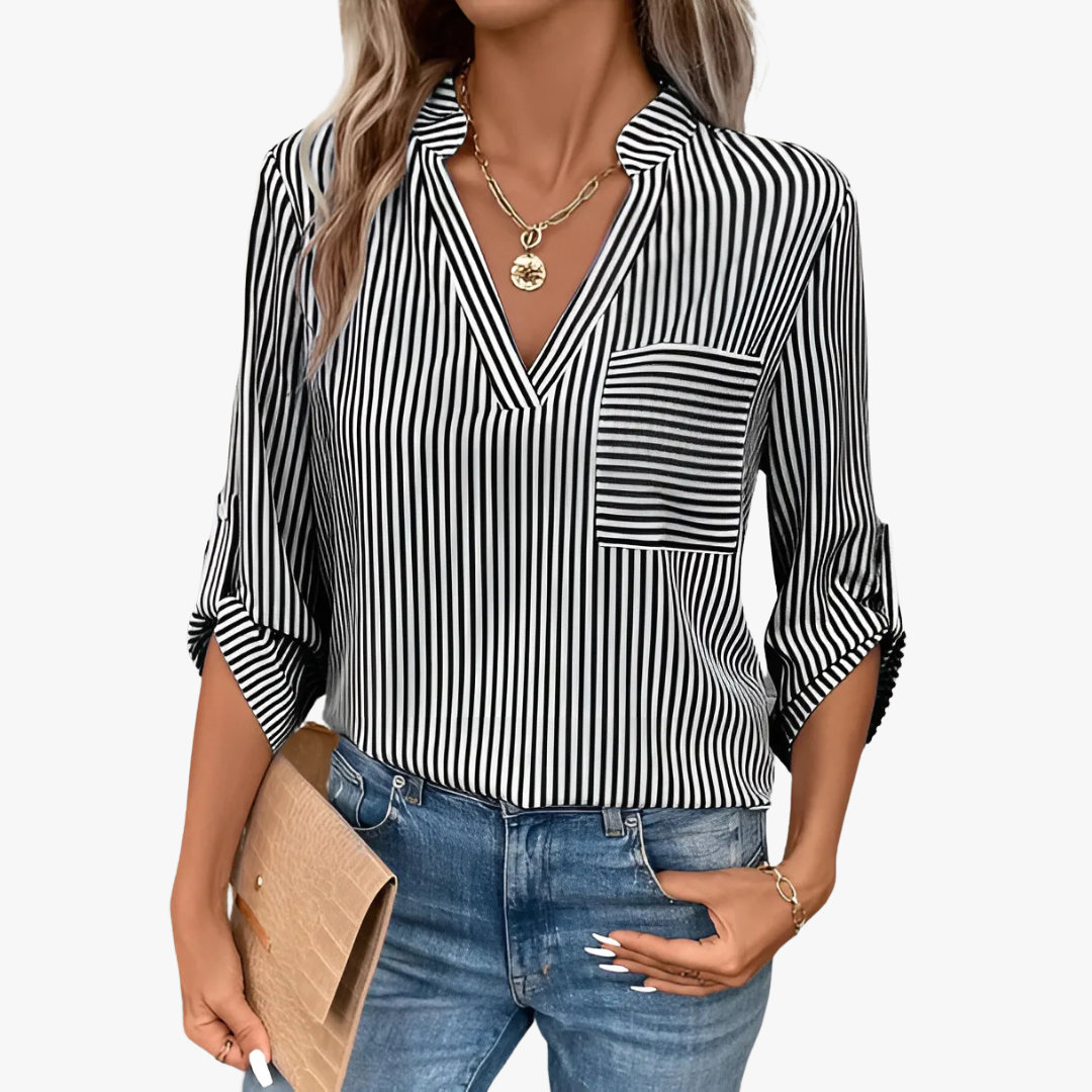 Gestreepte elegante damesblouse