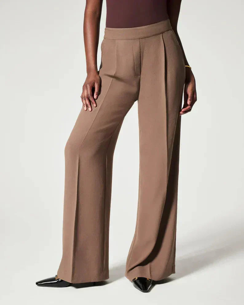 Wijde geplooide broek voor dames