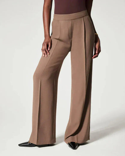 Wijde geplooide broek voor dames