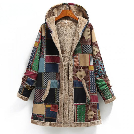 Adalie Coat | Casual Printed Winter Coat