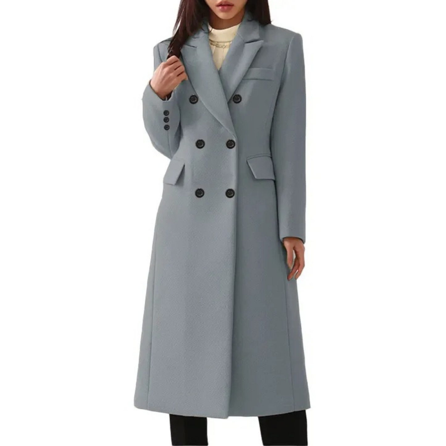 Romelia Coat | Women's Wool Coat with Double Button Closure