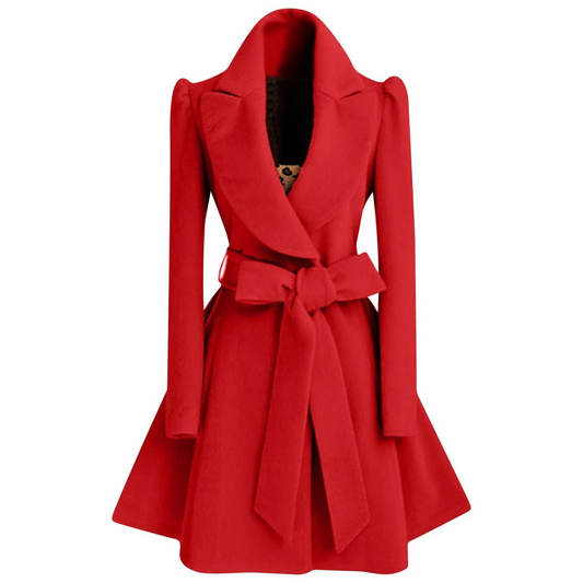 Rivka Coat | Wool Coat with Fleece Lining and Belt