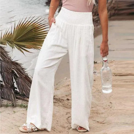 Linnen Broek Wijde Pijpen Katoen en Linnen Perfect voor Zomer en Kantoor