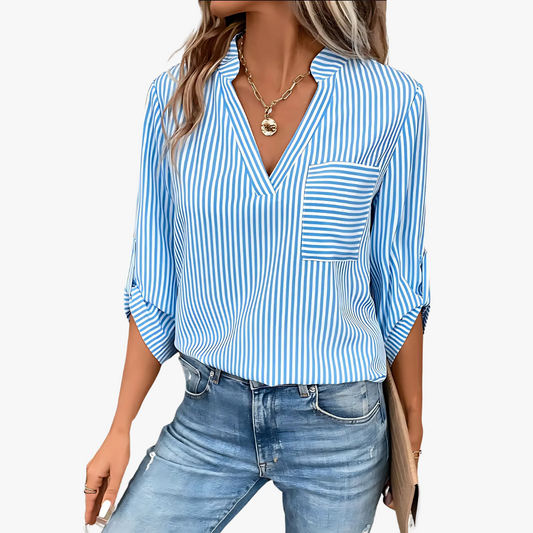 Gestreepte elegante damesblouse