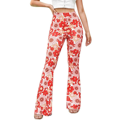 Flared Broek - Bloemenprint - Elastische Taille