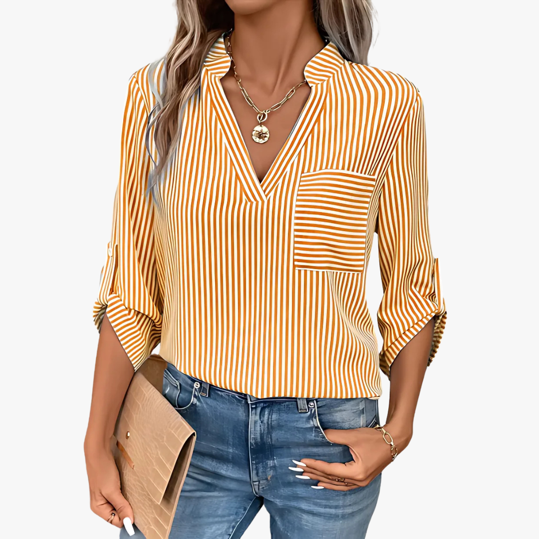 Gestreepte elegante damesblouse