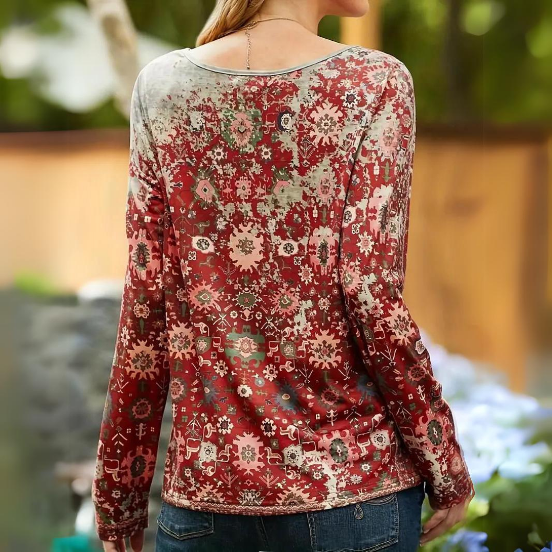 Carmen - Casual Gedrukt Top voor Vrouwen