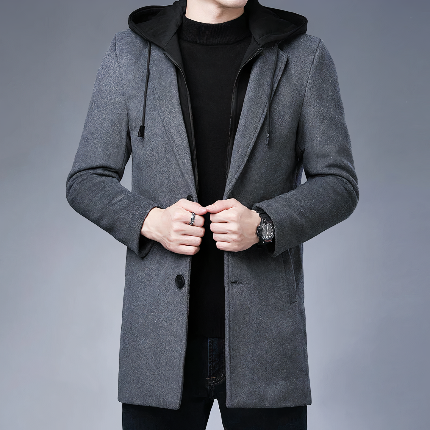 Durk Mantel | Men's wool trench coat