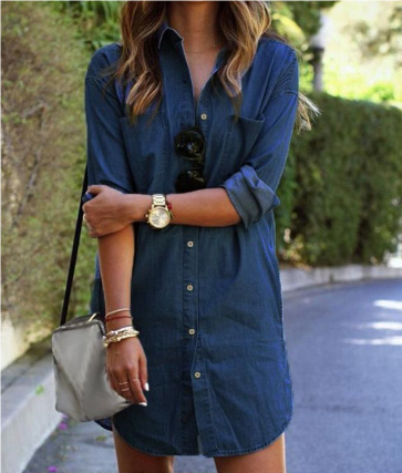 Zoella Casual overhemdjurk met omgezoomde kraag en effen patchworkpatroon