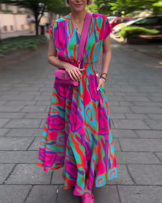 A-lijn Jurk - Casual - Katoenmix met Print - Perfect voor Lente en Zomer