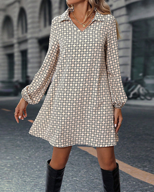 A-lijn Jurk - Eenvoudig - Polyester, Spandex - Perfect voor Lente en Herfst
