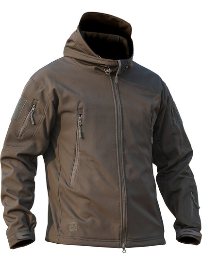 Tactische fleece softshell jas met capuchon en ritszakken voor heren | Perfect voor buitenactiviteiten