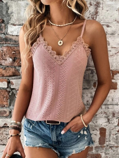 Susan - T-shirt met V-hals en kant