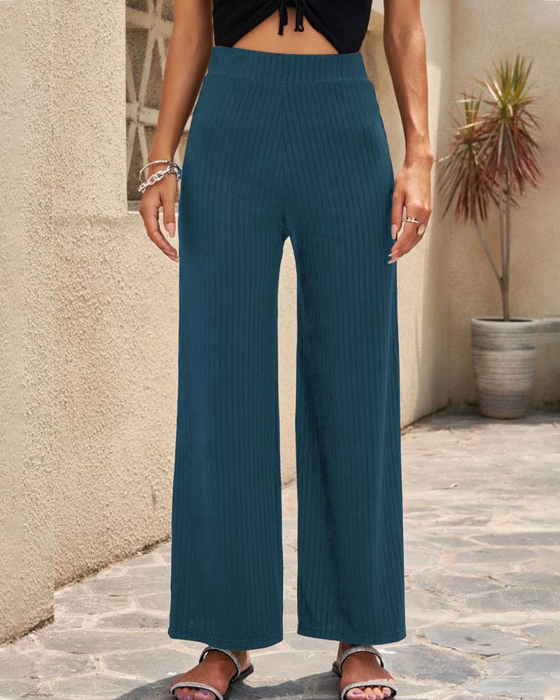 Anna | Hoge Taille Geribbelde Broek | Comfort en Stijl | Stretch Stof
