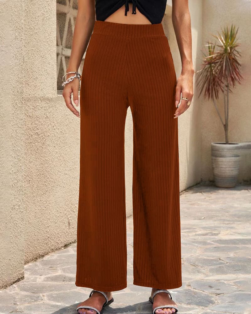 Anna | Hoge Taille Geribbelde Broek | Comfort en Stijl | Stretch Stof