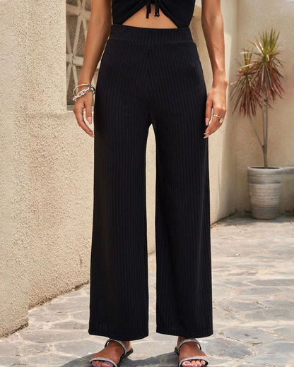 Anna | Hoge Taille Geribbelde Broek | Comfort en Stijl | Stretch Stof