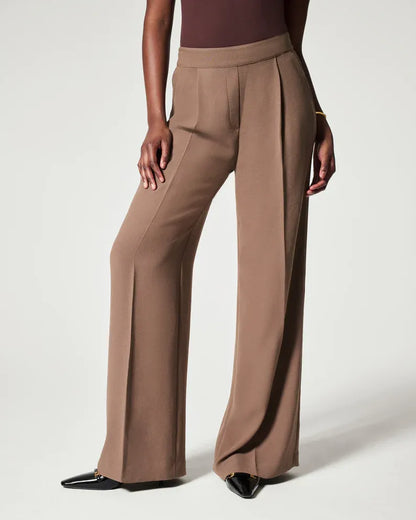 Wijde geplooide broek voor dames