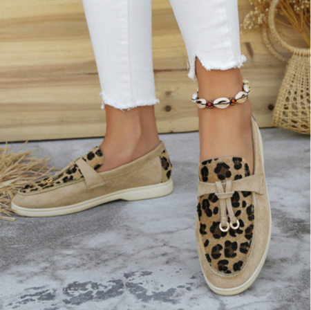 Qianna Shoes | Casual Leopard Print Loafers