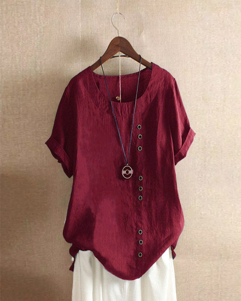 Dames blouse met korte mouwen