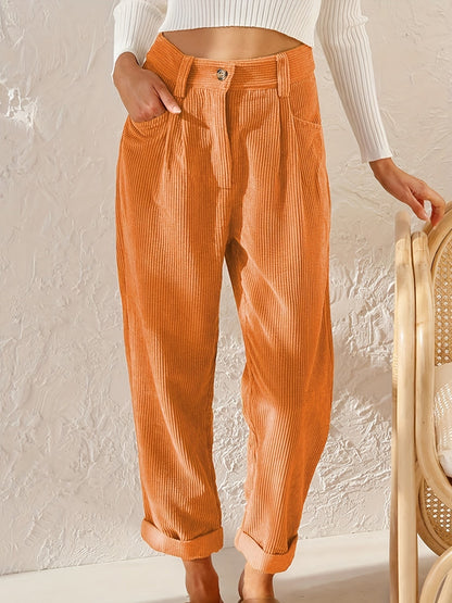 Cropped Corduroy Broek voor Dames