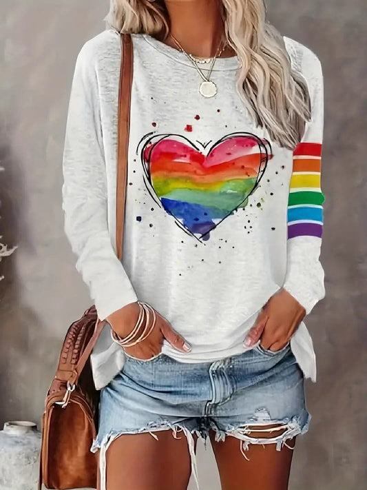 Dames regenboog shirt