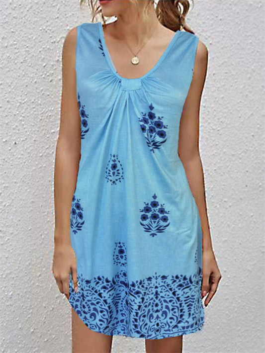 Zomerjurk met V-hals en sexy print