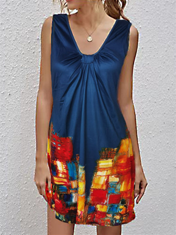 Zomerjurk met V-hals en sexy print