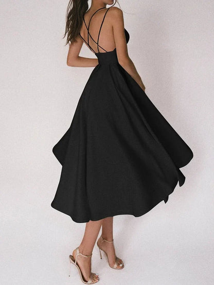 Elegante strapless jurk met V-halslijn