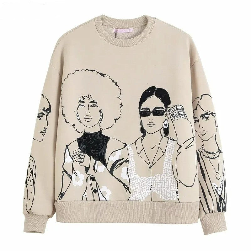 Sharon | Sweatshirt Dames Warm Bedrukt