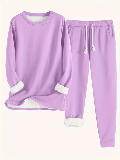 Isla - Effen dames thermoset met trui en trainingspak