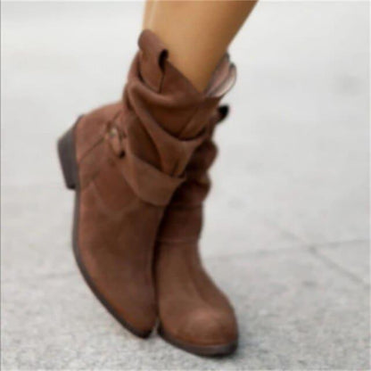 Daira Boots | Trendy Low Heel Suede Boots