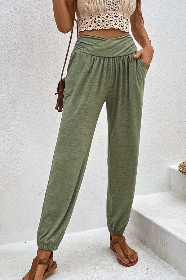 Temperament casual losse zak hoge taille broek