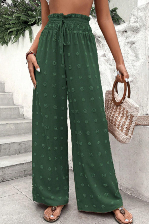 jacquard broek met hoge taille en wijde pijpen