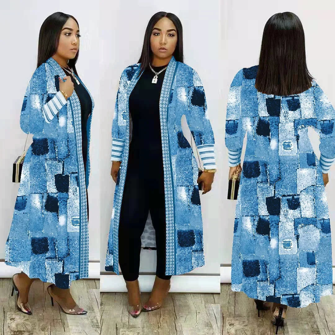 Hendriena Coat | Long Printed Coat for Women