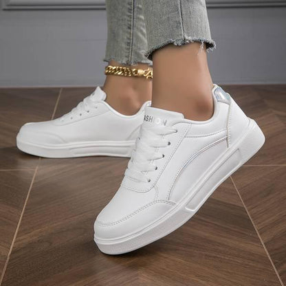 Dianne Sneakers | White Sneakers with Gold/Silver Details