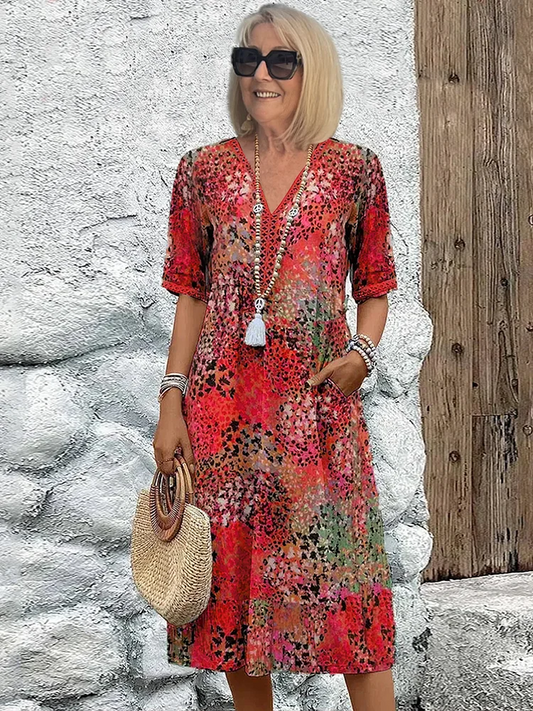 Florencia levendige midi-jurk